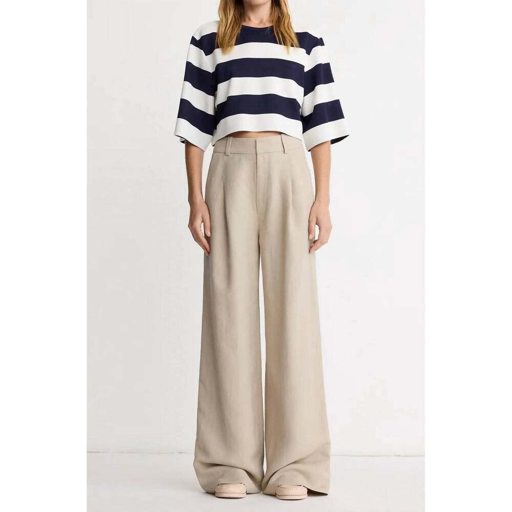 NEW SMYTHE women's cropped swing tee in navy white